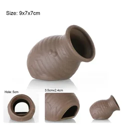 Premium Ceramic Fish & Shrimp Shelter - Scorpion-Style Aquarium Decor - As picture (Two Hole Vase)