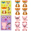 6Sheets Children DIY Puzzle Sticker Games 6 Animals Make A Face Funny Assemble Jigsaw Stickers Kids Educational Toys 4