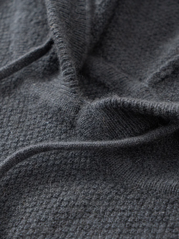 Men 100% Cashmere Sweater Pants Suit Hooded Pullover Straight Trousers Autumn Winter Casual Style Cashmere Knitted Clothing 6