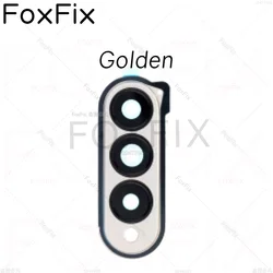 Rear Camera Lens Glass Cover with Frame for Samsung Galaxy Z Fold4 5G Replacement (Golden)