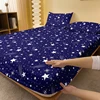 1 Simple modern Starry sky printed matte Fitted Sheet, bedroom printed bed cover, bedding (excluding pillowcases) 2