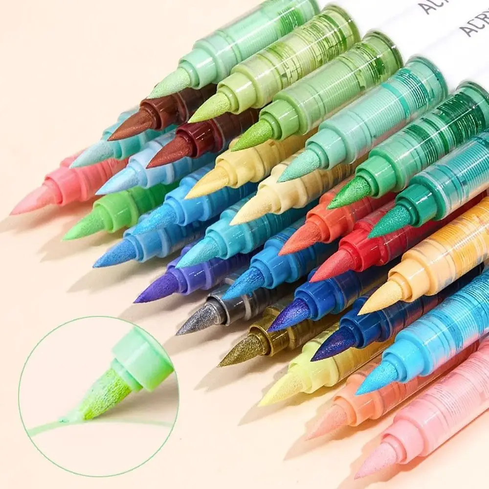 9-Colors Acrylic Marker Pen Stackable Color Straight Liquid Colour Pen Quick Drying Smooth Writing Art Watercolor Pen Graffiti 3