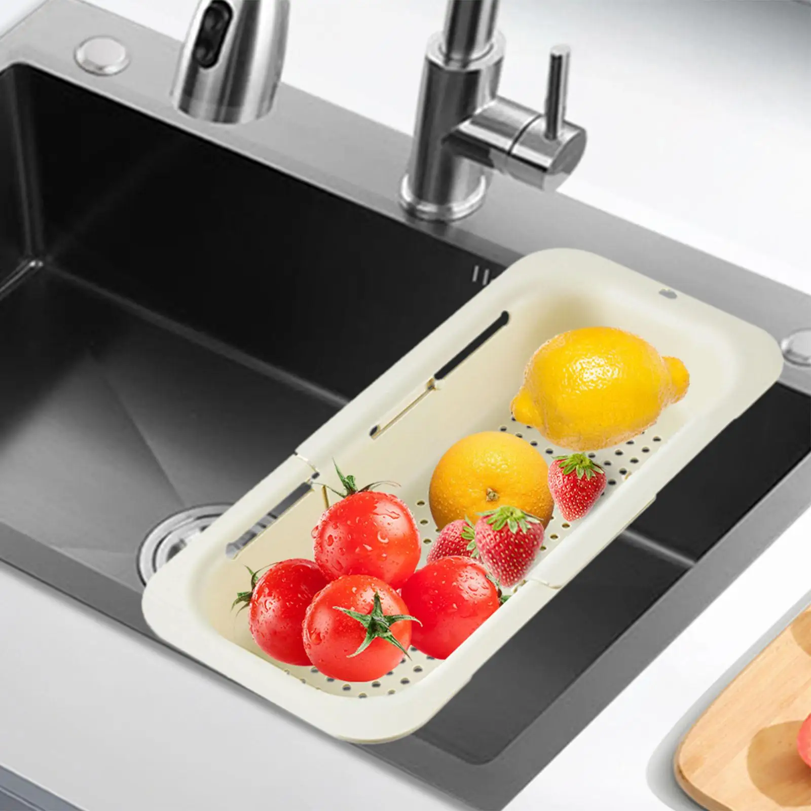 Scolapasta Estensibile Per Lavello Da Cucina - Grigio - Per Scolare Pasta, Frutta E Asciugare Piatti - 2