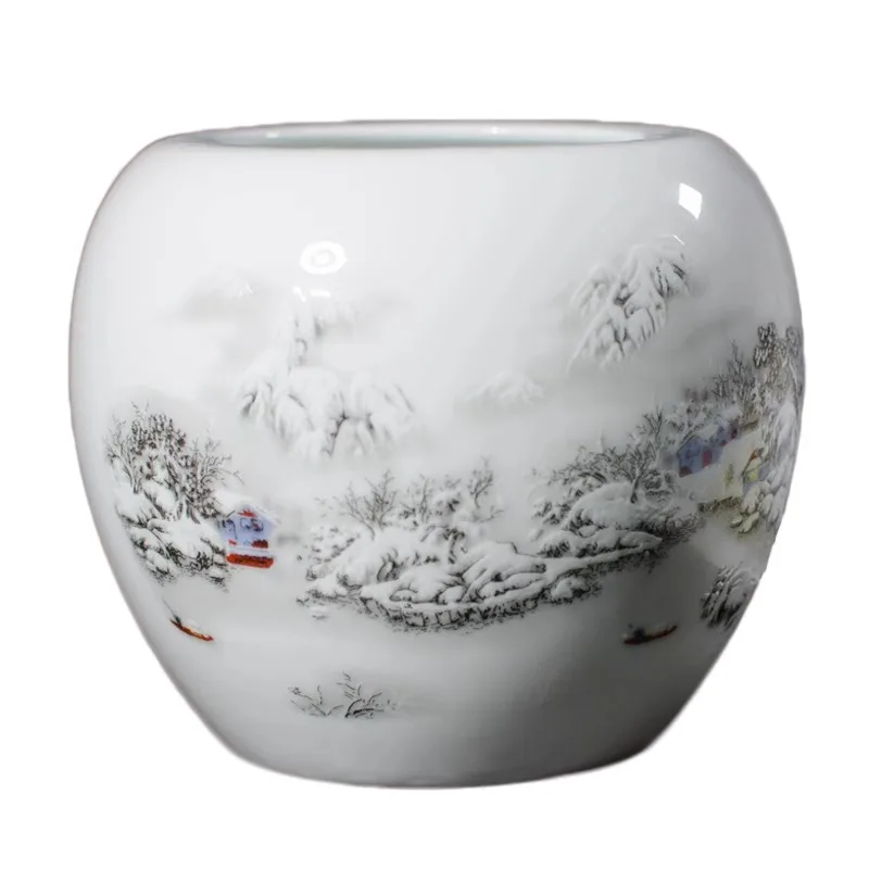 중국 스타일 세라믹 브러시 세탁기 - 서예 브러시 청소 컵, 골동품 잉크 그림 아트 데스크 장식