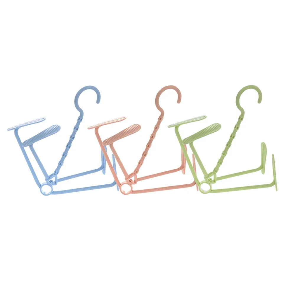 

3Pcs Household Plastic Shoes Drying Rack Hanger Hook Folding Hanging Shelf Organizer Shoe Stand Storage Cabinet