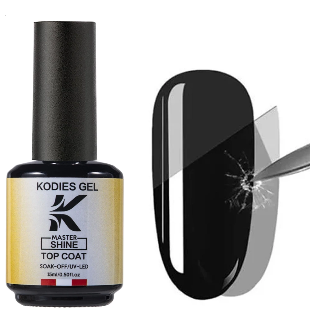 KODIES GEL Super Shine Top Coat Gel Nail Polish Strong Hard Topcoat Semi Permanent UV Varnish Soak Off Nail Art Functional Gel 4