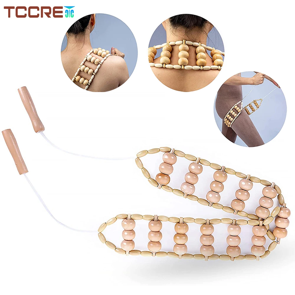 Portable Massage Strap Rope Massager Handheld Wood Massage Roller for Back Neck Shoulders & Legs Muscle Relaxing, Body Shaping multifunctional ice skate carrying strap skate shoes carrier shoulder strap roller skate carrying handle rope