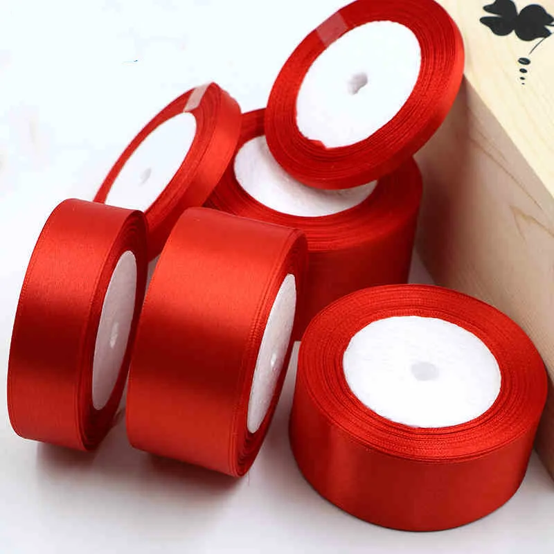 Premium Satin Ribbon for Crafts and Sewing - 25 Yards, Various Widths