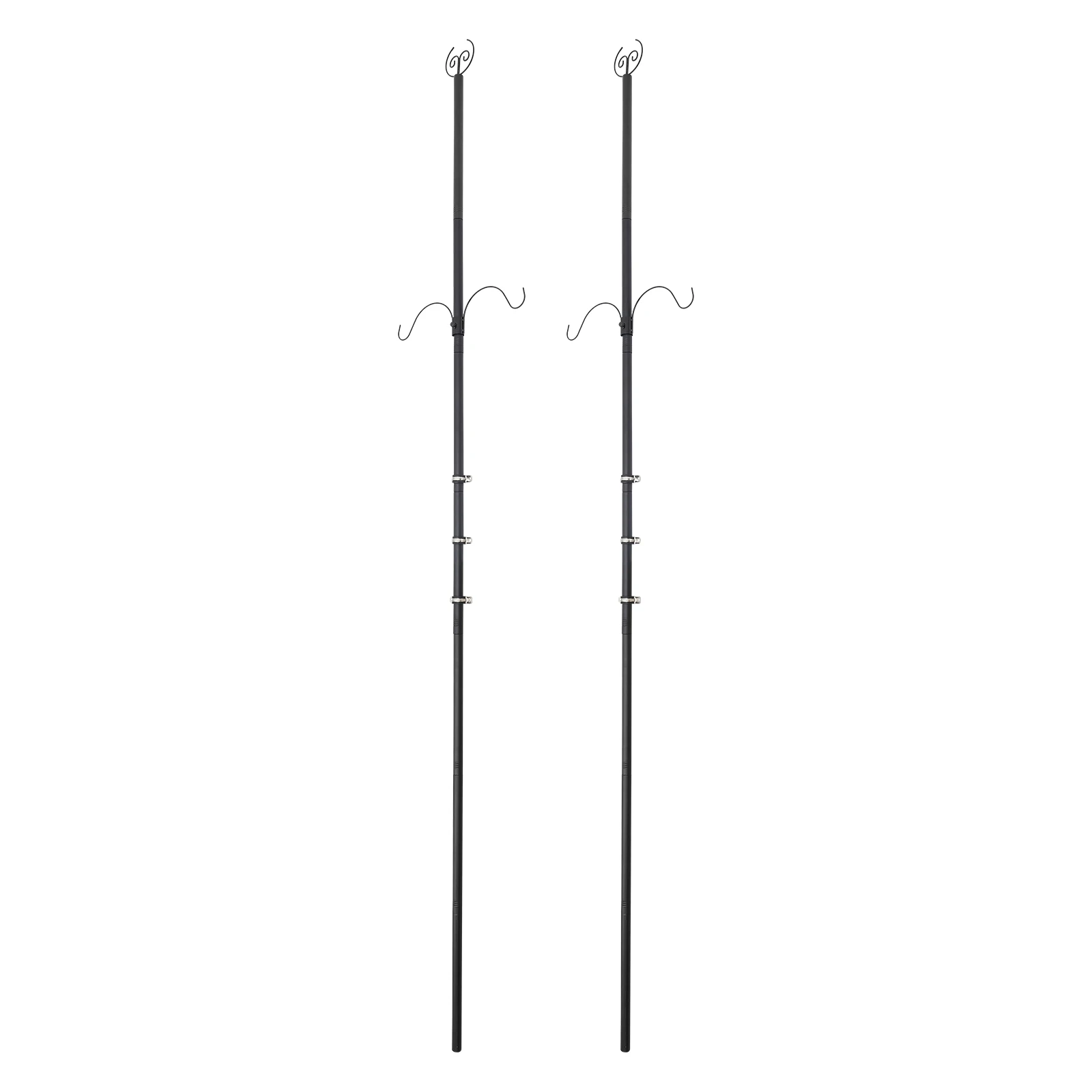 2 Stück 8,2ft/10ft Lichterkettenstange mit Gabel | Abnehmbarer Bodeneinsatz für Dekorative Lichterketten | Außenbeleuchtungshalterung – Detail 16
