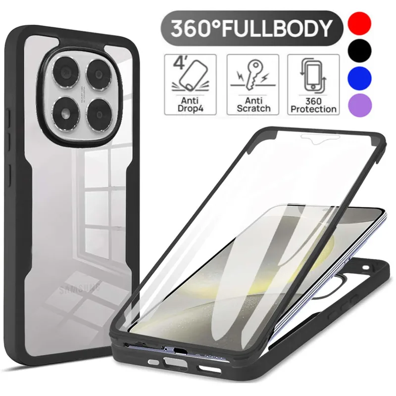 360° All-Round Shockproof Clear Case with Built-in Screen Protector