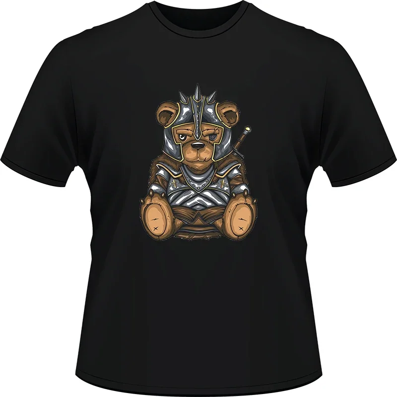 

Warrior Bear Cotton T-Shirts Camisa Unisex Clothes for Unisex Cool Hip-hop Trending Koszulki Blouse Xxx Crop Top Y2k Tops Loose
