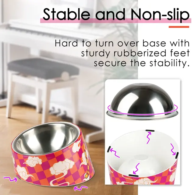 Superdesign Anti-Backflow Device 15 ° Tilted Bowl, Suitable for Cats and Dogs - Non-Slip, Anti-Spill Pet Feeder, Anti-Spill Design, 15 ° Slope Allows Easy Access to Food Bowl, Durable Plastic/Bamboo/Structure, 0.5 Cup Capacity, Blue - Suitable for Small Dogs and Elderly Pets 6