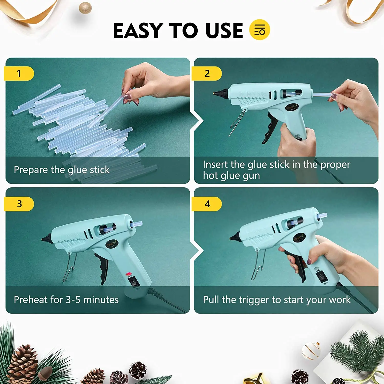 10 Transparent Hot Glue Sticks 7 X 100 Mm - Extra Strong Glue For Hot Glue Guns Solvent Free Quick Drying 90803780 - View #6