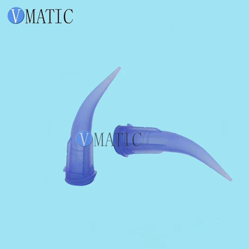 Quality 100Pcs 22G Blue Color TT Tapered Bend Bent Dispensing Plastic Needle Tips