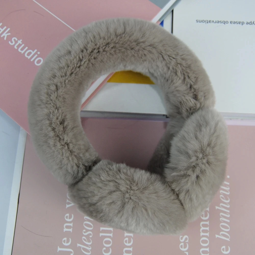 Real Rex Rabbit Fur Earmuffs Woman Rabbit Fur Earmuff Christmas Gift Plush Earflap Winter Warm Earmuffs Unisex warm earmuffs,fur earmuffs