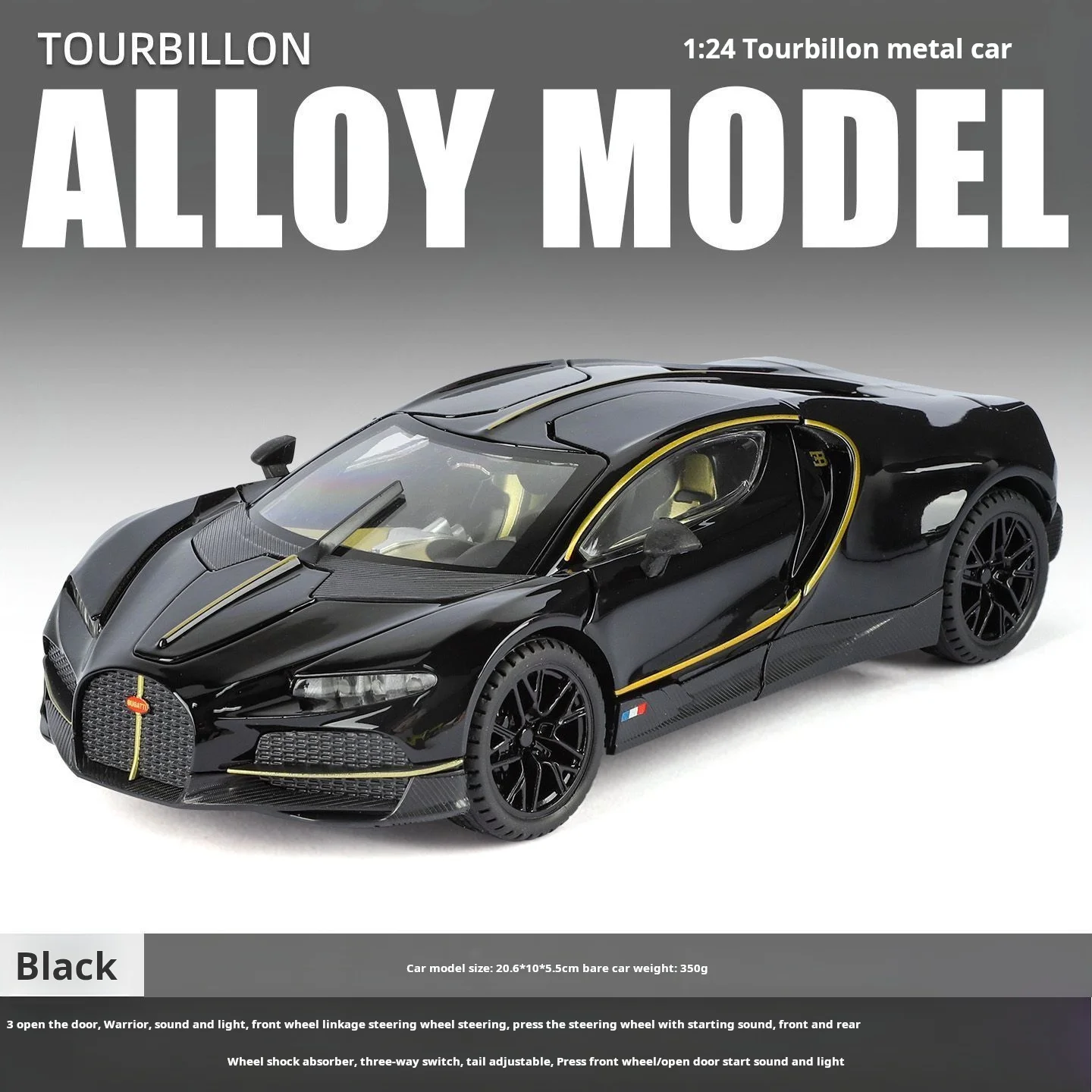 Officially Licensed Porsche 911 Coupe Diecast Alloy Sports Car with Sound & Light