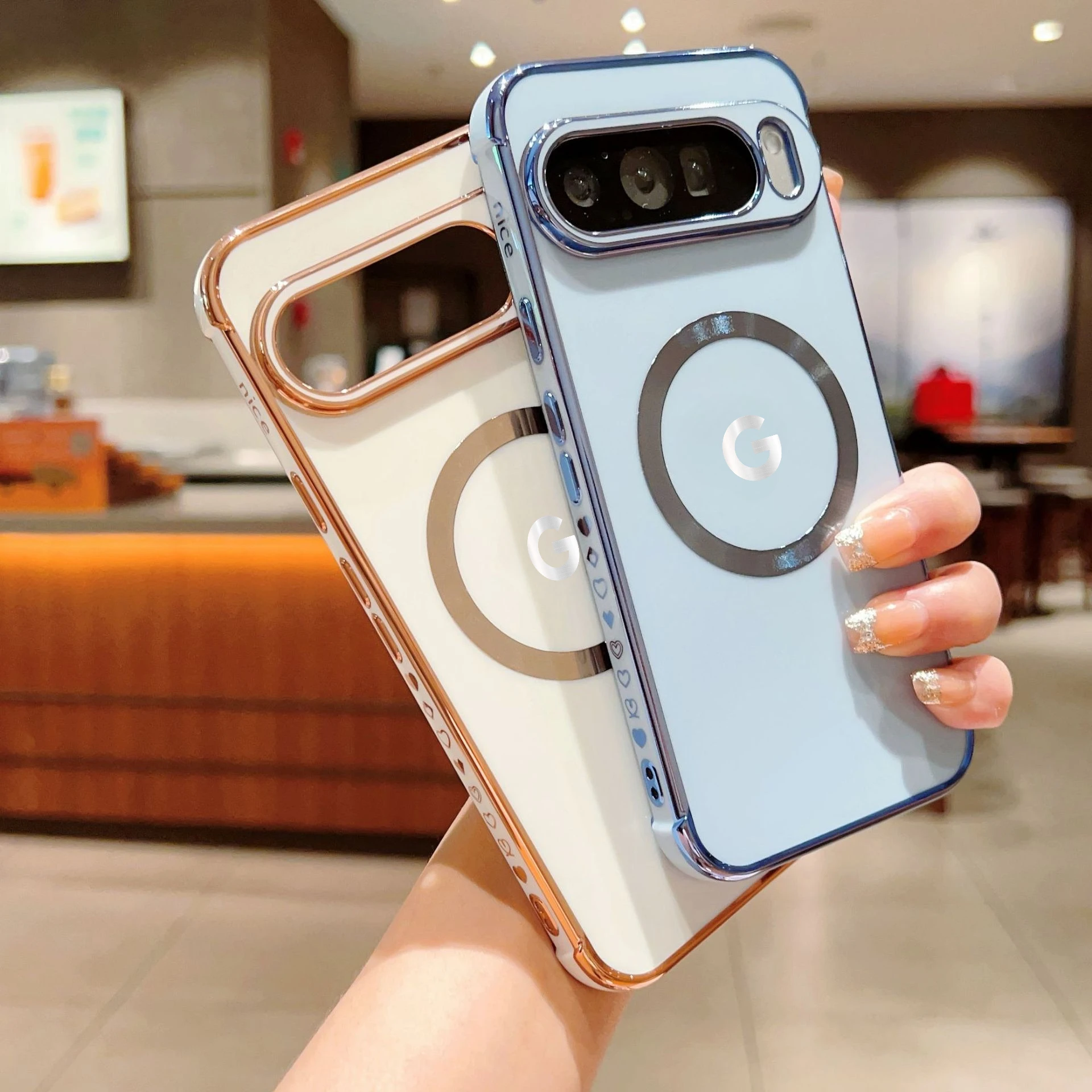 Luxury Magnetic Camera Lens Protector Case with Wireless Charging Compatibility