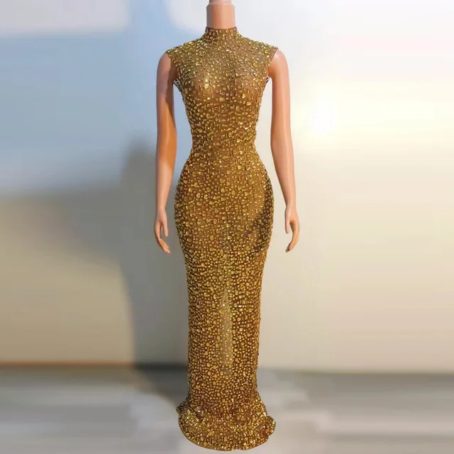 Elegant Luxury Crystal Party Dress Birthday Celebration Dress Bride Diamond Long Prom Dress Mother Formal Grand Party Dress 2