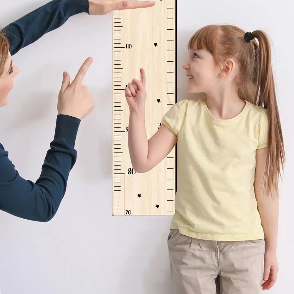 Solid Wood Growth Chart Wooden Splicing Kids Growth Chart for Boys Girls Nursery Height Measurement Ruler for Children's Room