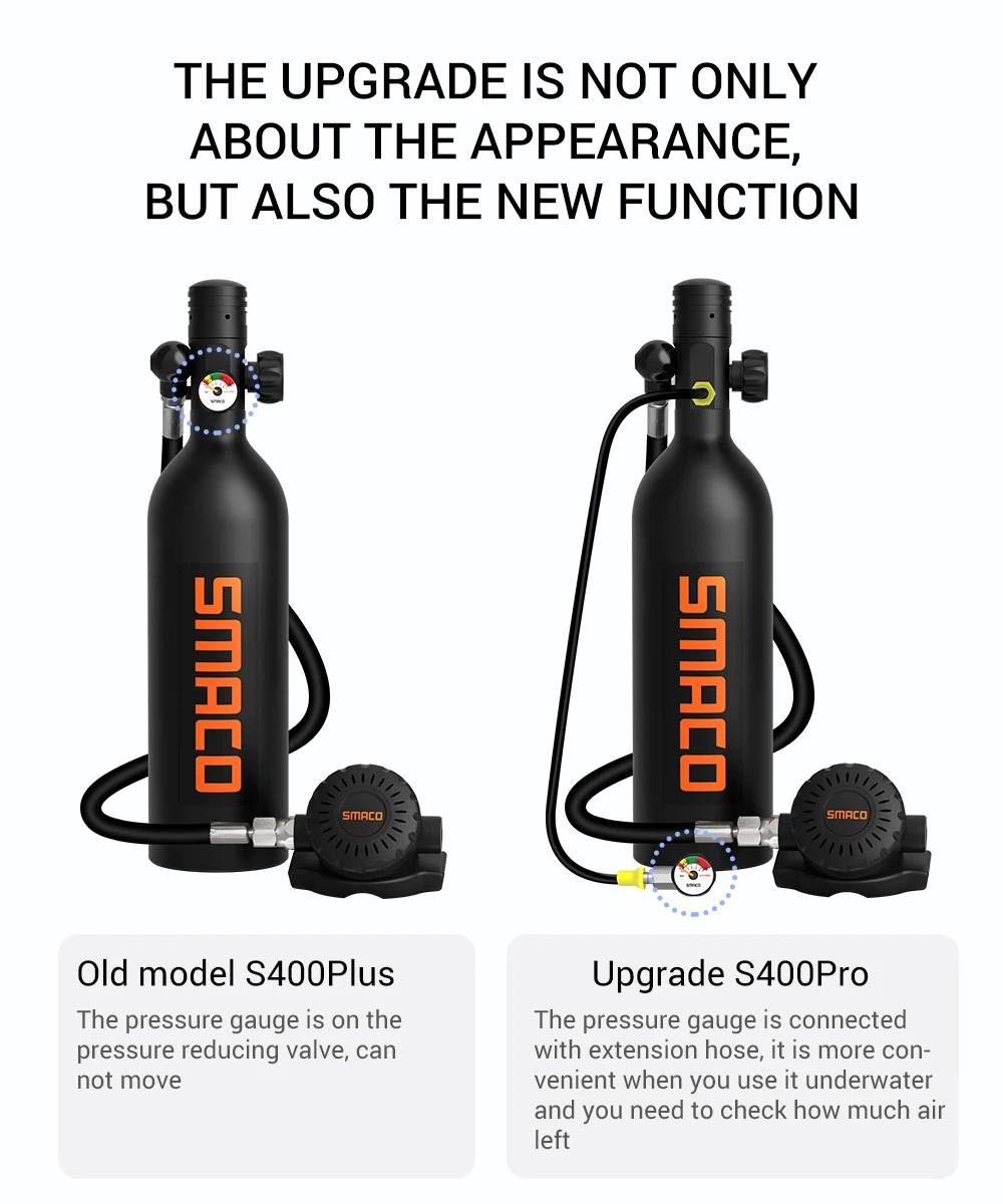 最新‼️ SMACO s 400 pro ‼️ミニボンベ  1ℓ ダイビング Smaco-ミニスキューバダイビングタンクs400pro 1l,酸素ボンベ