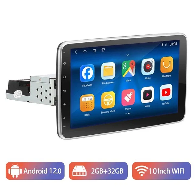 

1 Din Android 12 Car Radio CarPlay 4 Core Universal GPS Screen Adjustable Single 1DIN Car Stereo Radio Navigation MP5 Player