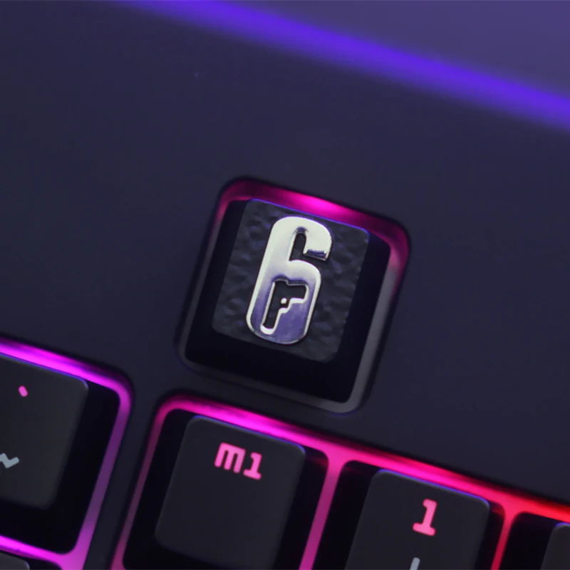 Keystone Keycap R6 Rainbow Six Siege Gioco Tema Zinco Nero Lega Di Alluminio Metallo Personalizzato Tastiera Meccanica Per Pc Fai Da Te