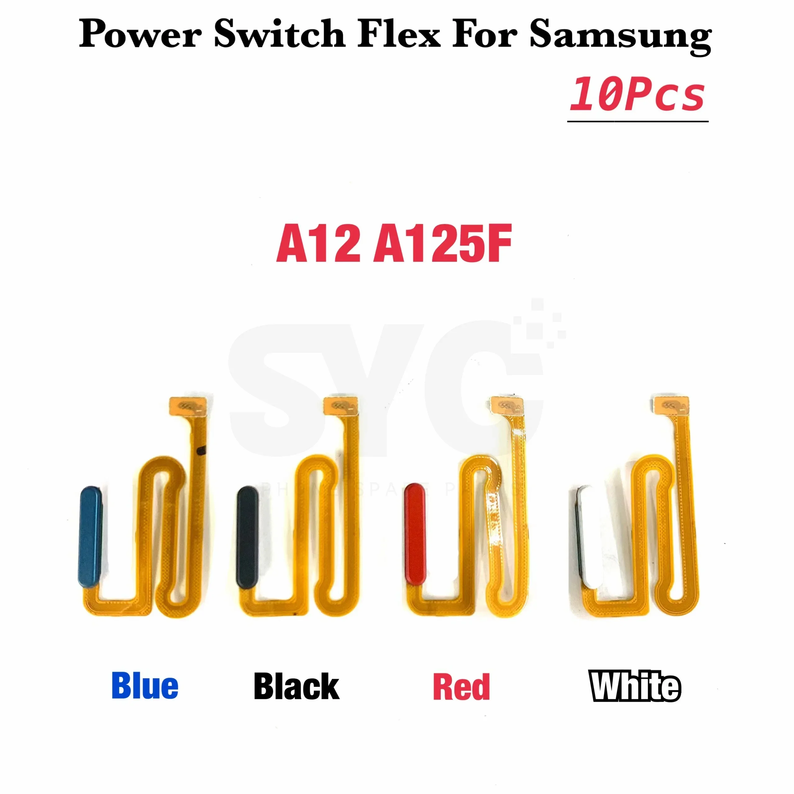 

10Pcs For Samsung A12 A125F M12s Power Button Flex Cable Side Key Switch ON OFF Control Without Fingerprint Sensor