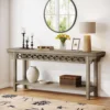 70.8-Inch Solid Wood Long Console Table, Farmhouse Entryway Table with Storage, Narrow Sofa Table Grey Couch Table for Living 3