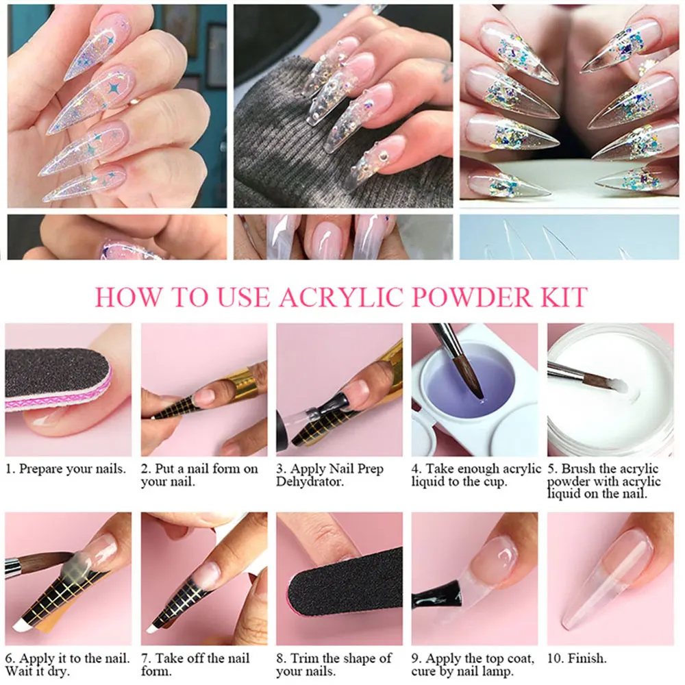Acryl-Nagelpulver Set – Transparent & Weiß Je 120 G | Für Nagelverlängerung & Design | Professionelle Qualität