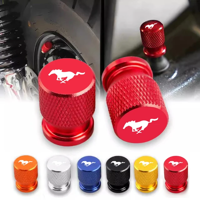 4PCS Car Tire Valve Caps for Bronco Anti Dust Valve Air Stem Cover For Mustang Ford Fiesta Kuga Edge Mondeo ST Fusion Explorer