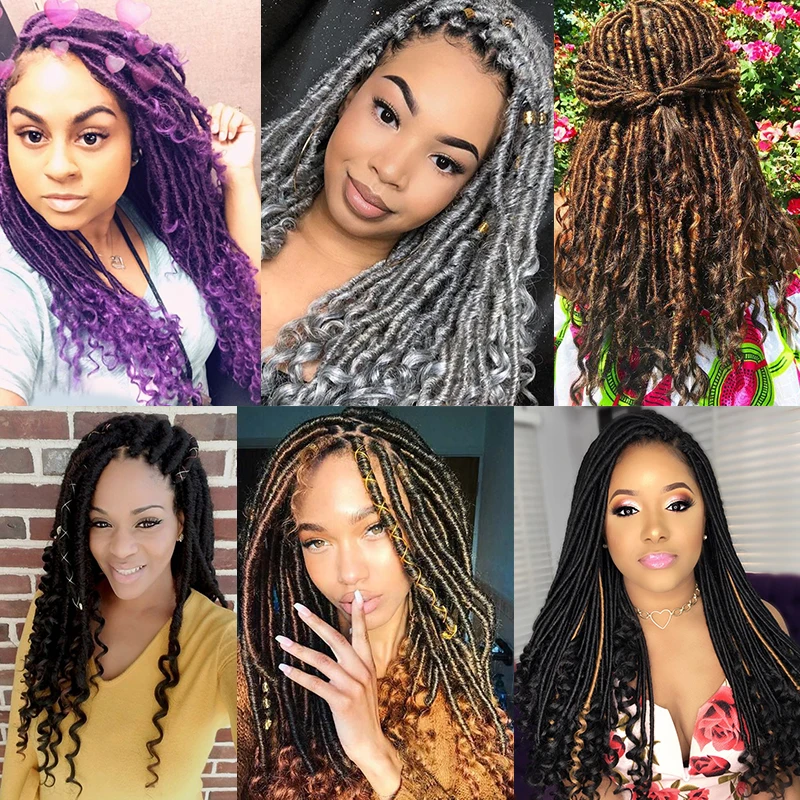 Cabelo De Crochê Sintético Nu Locs, 14 Tamanhos, 21 Fios, Extensão Faux  Locs, Deusa Macia, Trança De Cabelo Para Mulheres - Temu Portugal