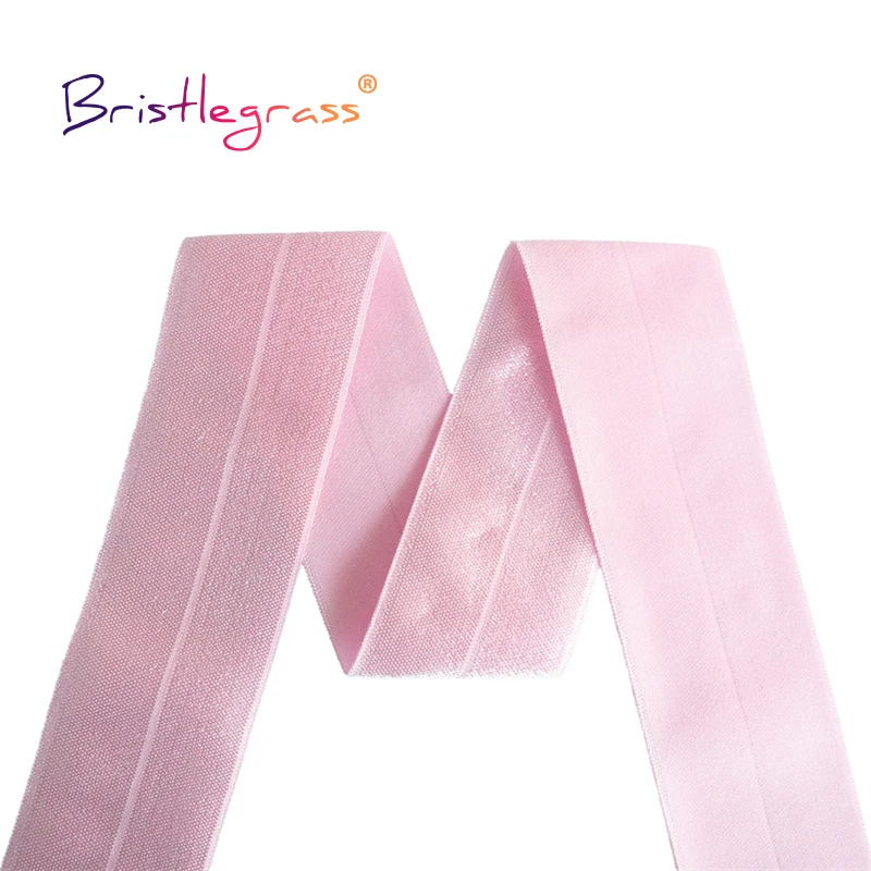 BRISTLEGRASS 50 100 Hof 1-1/2 "40mm Solide Shiny Falte Über Gummi FOE Spandex Satin Band Gurtband band Stoff Kleid Nähen Trim – Detail 13