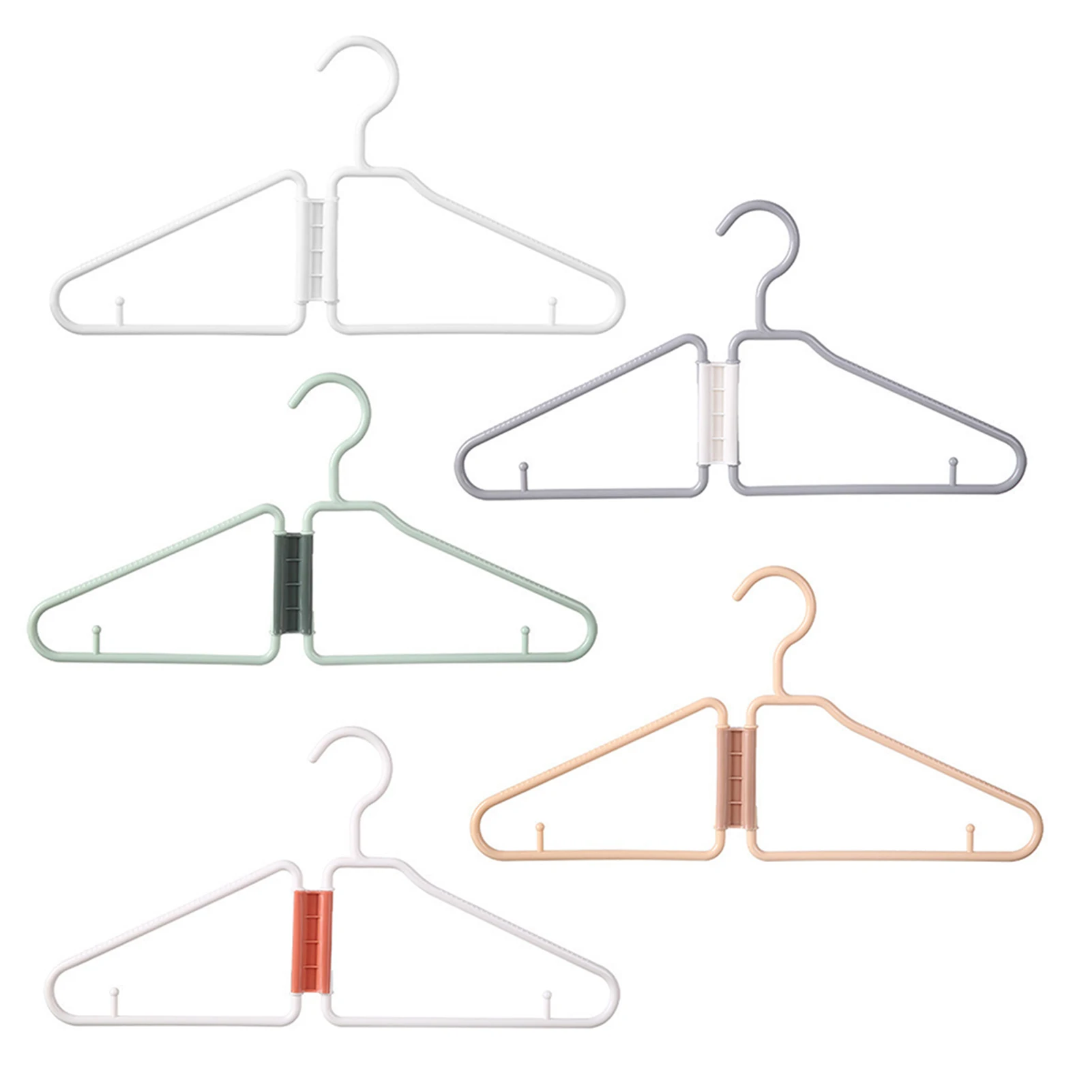 5pcs Portable Folding Clothes Hanger Rack
