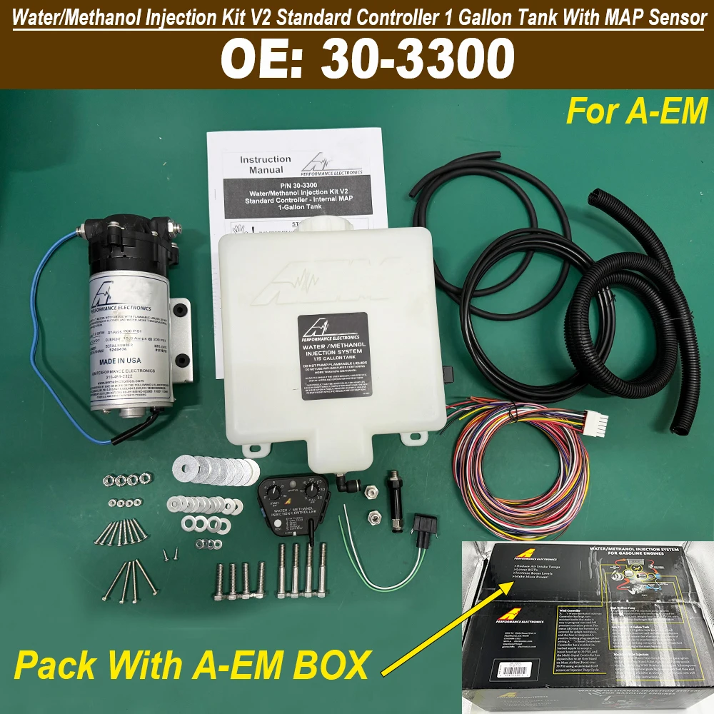NEW Set of 30-3300 303300 For AEM Water/Methanol Injection Kit V2 With Internal MAP Sensor 1 Gallon Tank 30 3300 High Quality