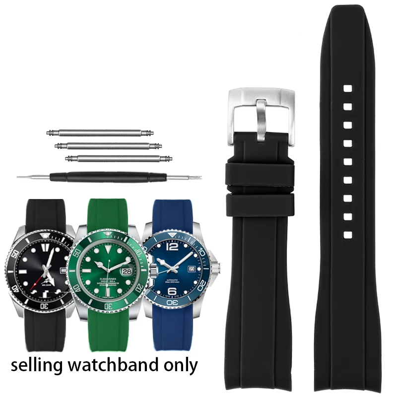 20Mm 21Mm Cinturino Di Alta Qualità Per Rolex Daymf Submariner Oysterflex Gmt Deepsea Explorer Cinturino In Silicone Per Cinturino In Silicone