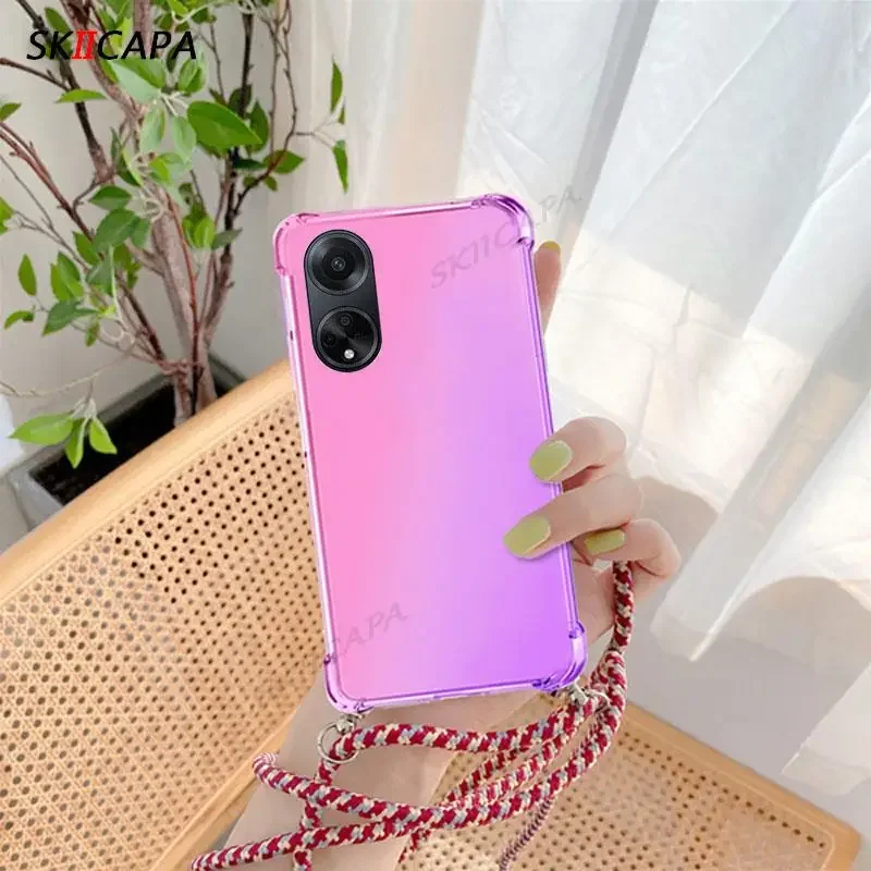 Shockproof Silicone Lanyard Crossbody Phone Case with Airbag Protection