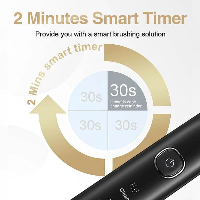 Ultrasonic Electric Toothbrush Rechargeable Smart Timer Waterproof 5 Modes Toothbrush With 8 Replacement Tooth Brush Heads / Box 4