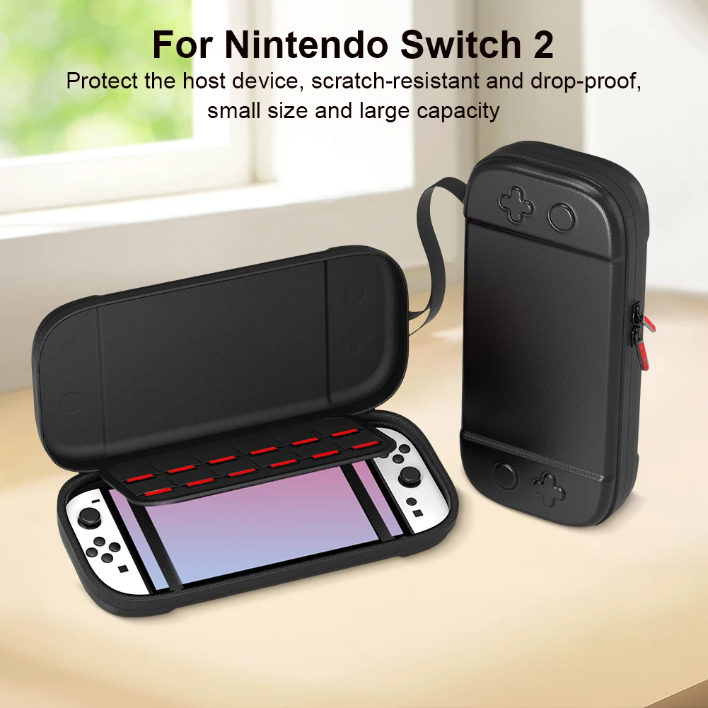 Travel Carrying Case For Nintendo Switch 2 Accessories Shockproof Protective Shell Pouch Game Cards Cables Portable Storage Bag