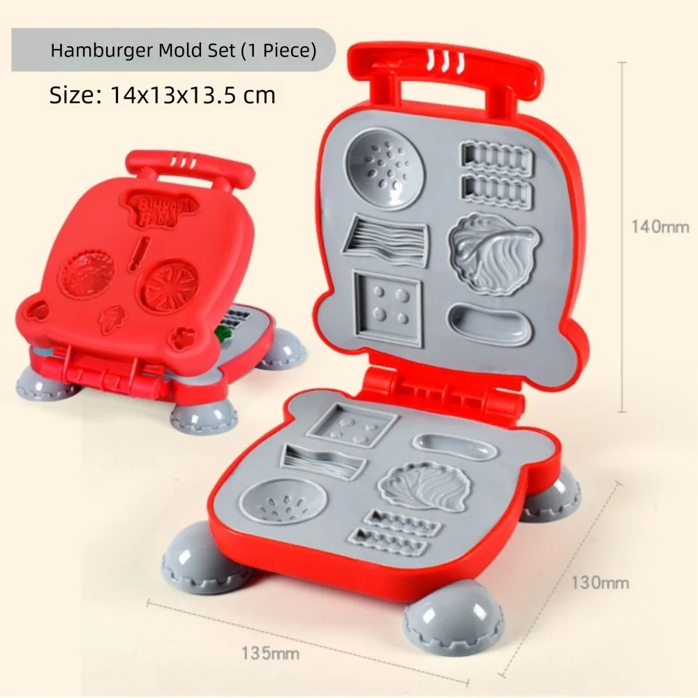Multicolor Clay Molds Toys Set DIY Accessories Noodles Machine Playing House Toy Burger Machine Plastic Simulation Kitchen Toys