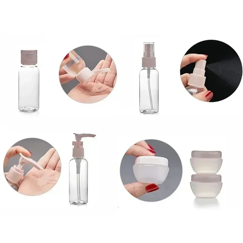Travel Bottles Set with Storage Bag - Empty Liquid Containers for Creams, Lotions, and Sprays