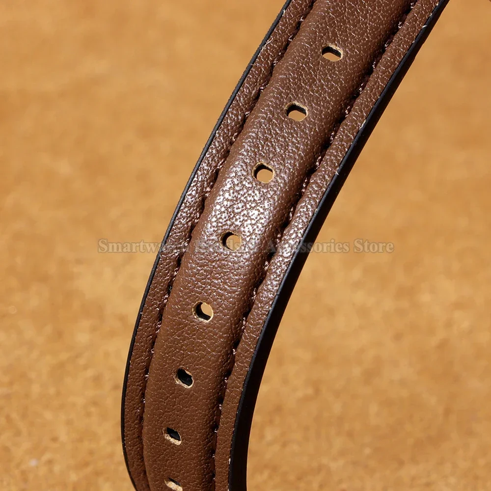 Premium Ultra-Thin Leather Watch Strap with Quick Release and Silicone Backing