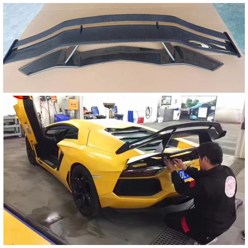 

Fits For Lamborghini Aventador LP700 2012-2018 High Quality Real Carbon Fiber & FPR Rear Trunk Lip Spoiler Wing