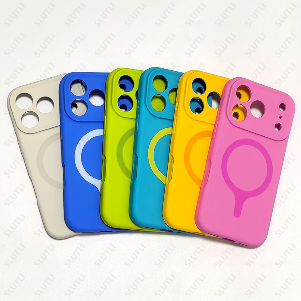 Magnetic Liquid Silicone Shockproof Phone Case with Magsafe Wireless Charging Compatibility