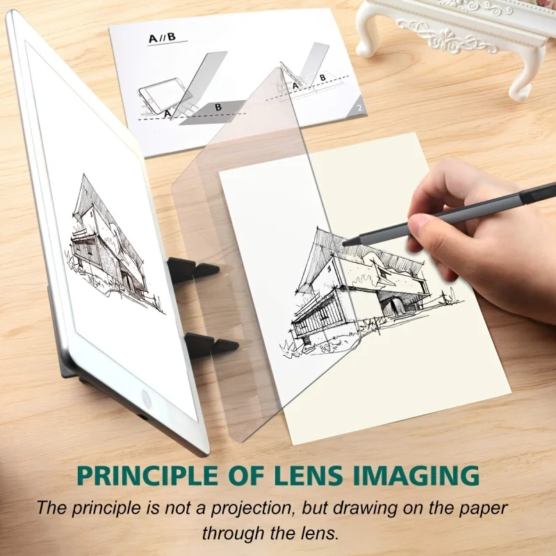 1pc Portable Optical Drawing Tablet Plastic Image Tracking Board with Adjustable Stand for Beginner Sketchers Art Easel