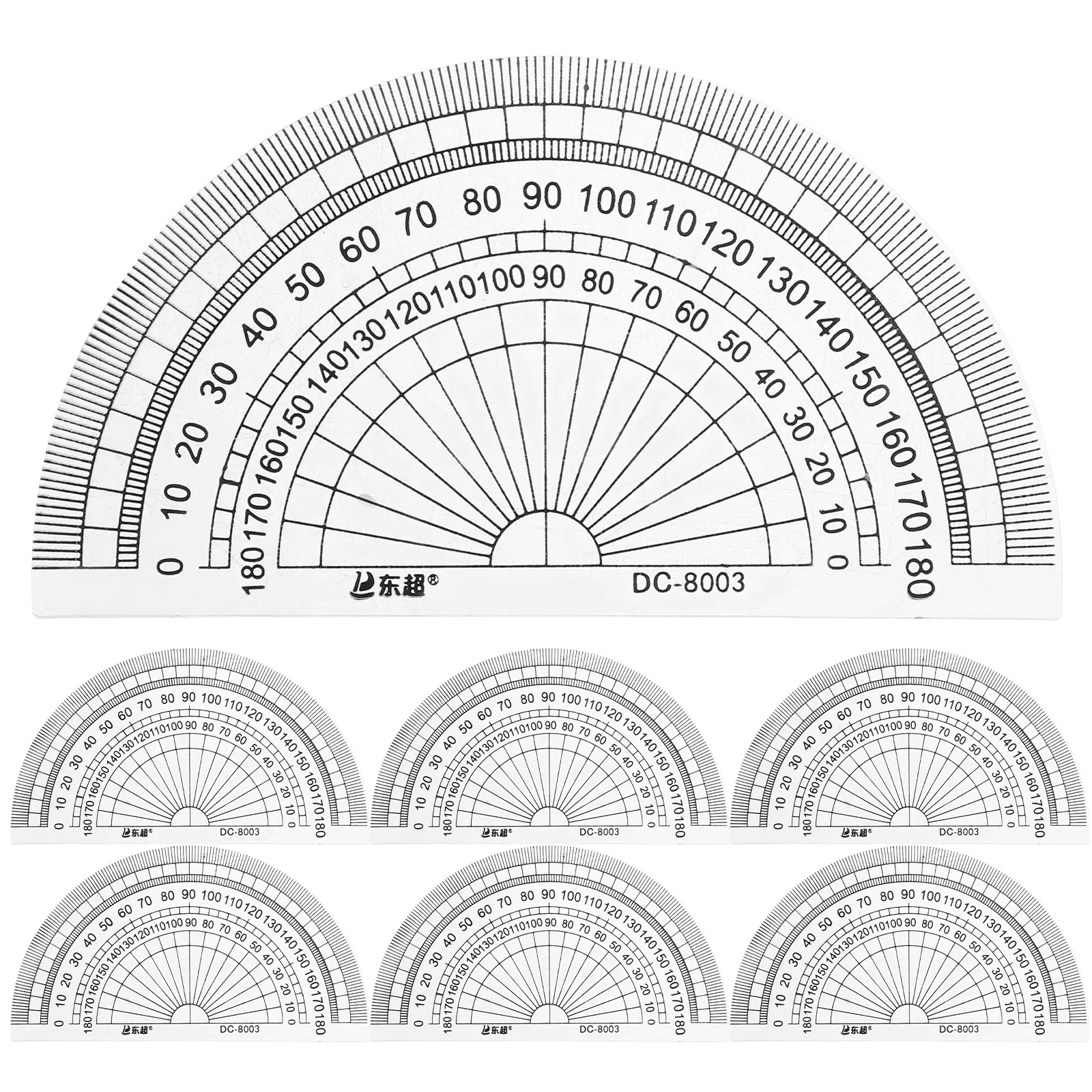 10pcs Clear Plastic Protractor Math Protractor 180 Degrees Protractor For Angle Measurement Student School Office Supply 1pc lot hot sale circular 10cm plastic 360 degree pointer protractor rulers angle finder for student stationery gift protractor