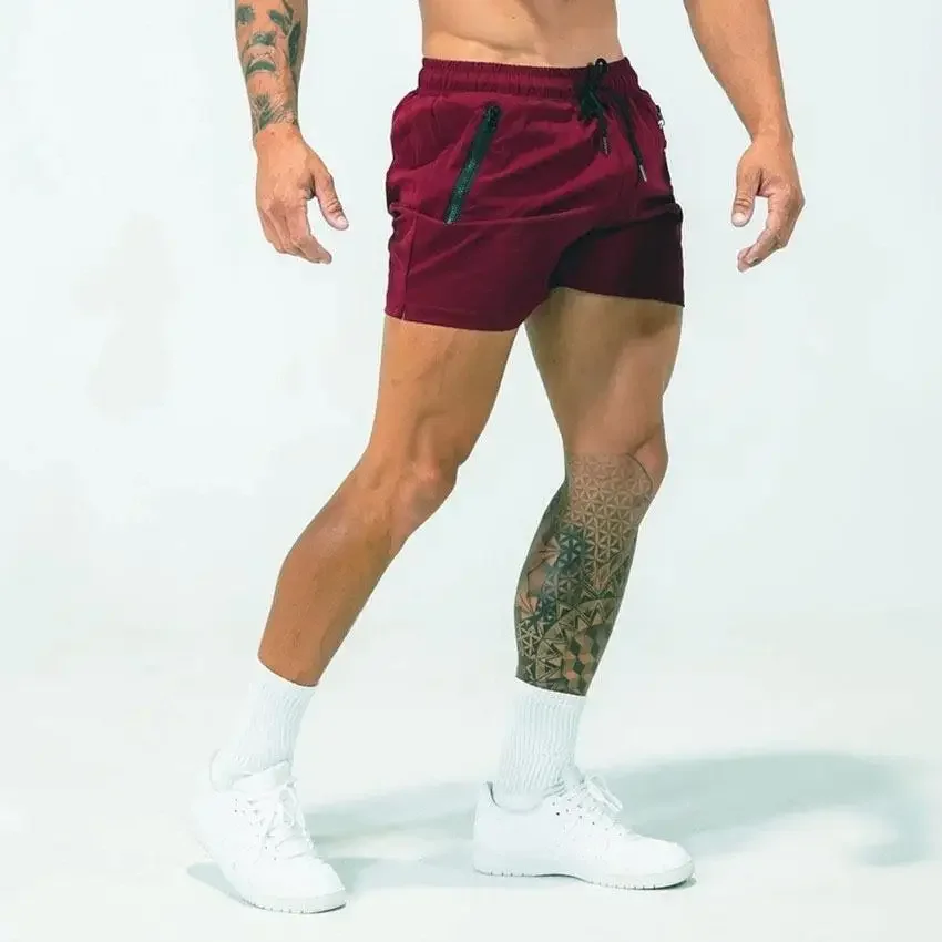 Quick Dry Men's Shorts Summer Mid Waist Uniform Size No Inner Lining Three Quarter Length Skateboarding Sportswear Pants