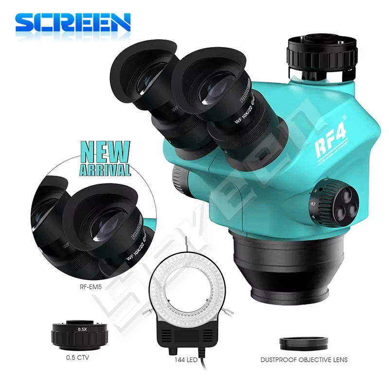 2027078-12a5b4.jpg S7fed2285a92f4723bd97cbf1fb1b3c9e7 RF4 7-50X Trinocular Continuous Zoom Stereo Microscope WF,10X, 22mm Eyepiece Suitable for Mobile Phone PCB Welding Microscope Tool Mallzona