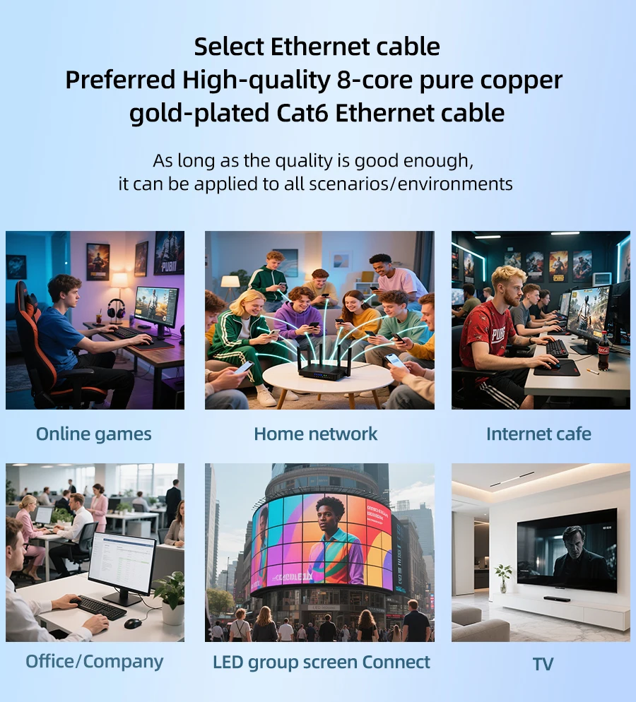 BYXGD 0,3–30 m RJ45-Gigabit-Ethernet-Kabel aus reinem Kupfer für Familien/Industrie/Router/LAN-Netzwerkkabel für den Außenbereich, CAT6-Patchkabel – Detail 5