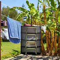 4 Layer Drying Net Herbs with Zips Fish Hanging Basket Folding Anti-Fly Fine-Grained Grid Drying for Fish/Vegetables/Fruit/Herbs 1