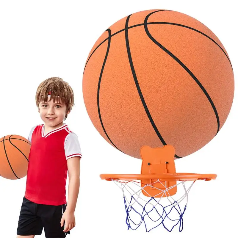 

Kids Bouncing Mute Basketball Squeezable Mute Bouncing Basketball Indoor Silent Ball Foam Basketball
